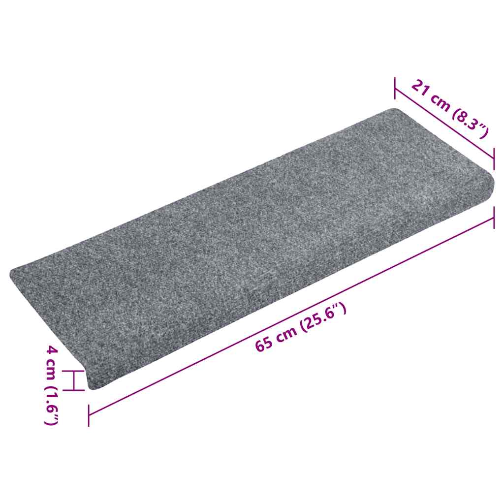 Stufenmatten Selbstklebend 15 Stk. 65x21x4 cm Hellbraun Rechteckiger Rand