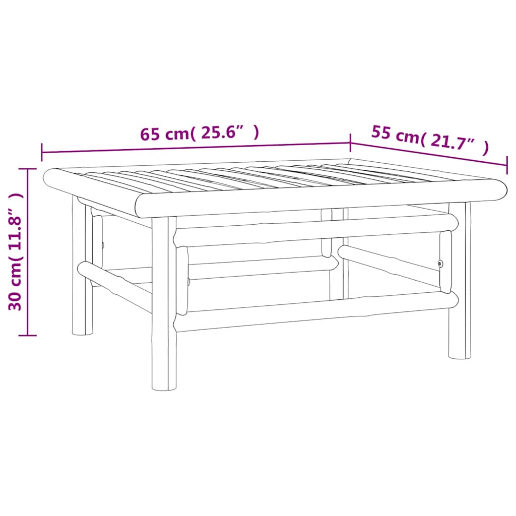 3-tlg. Garten-Lounge-Set mit Hellgrauen Kissen Bambus