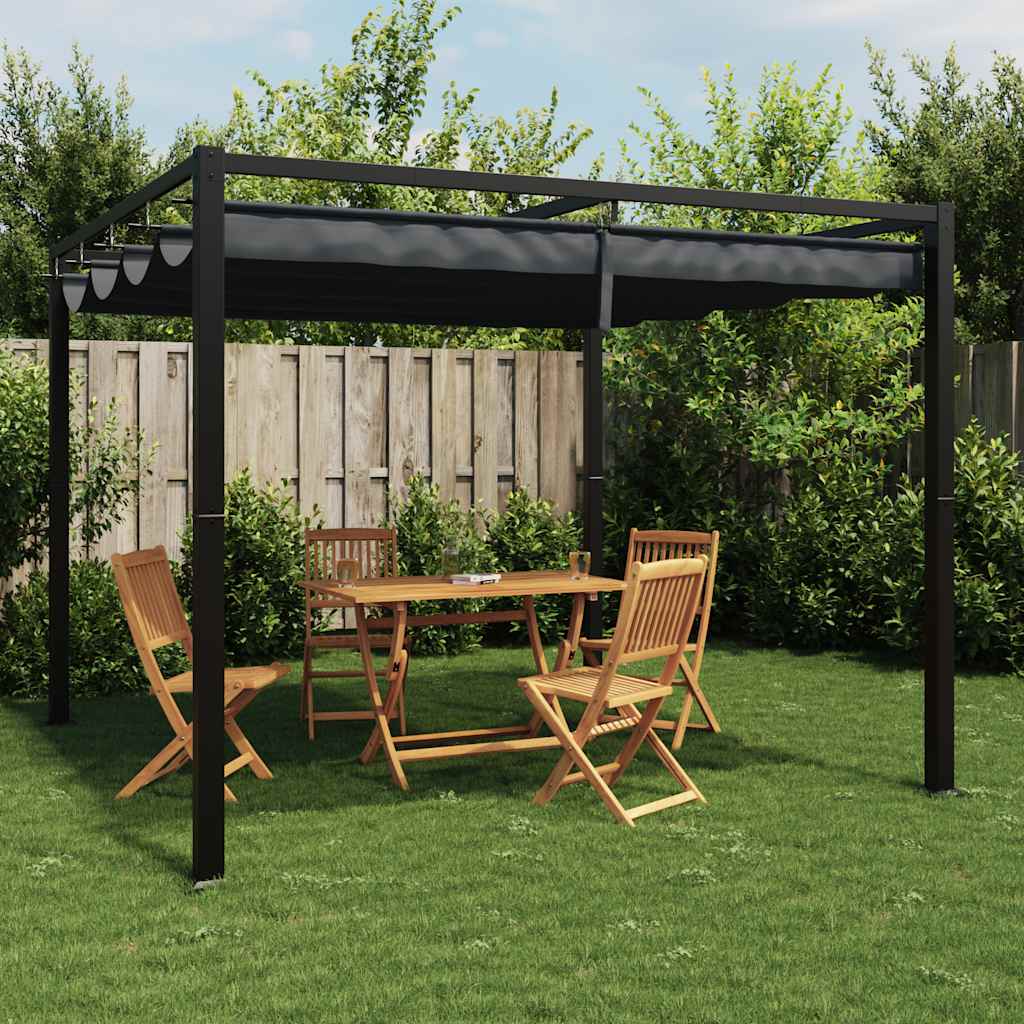 Pavillon mit Netzwände Creme 3x3 m Stahl