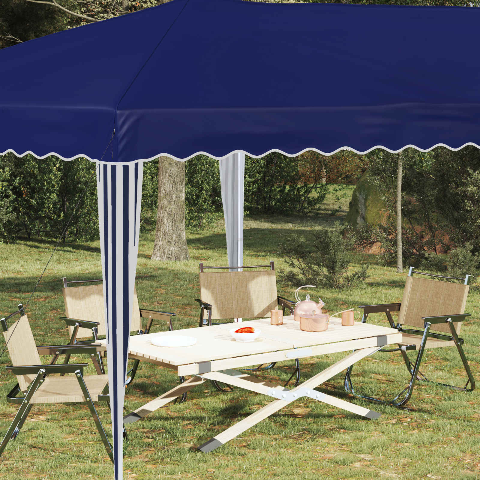 Pop-up Partyzelt 575 x 290 x 245 cm Creme