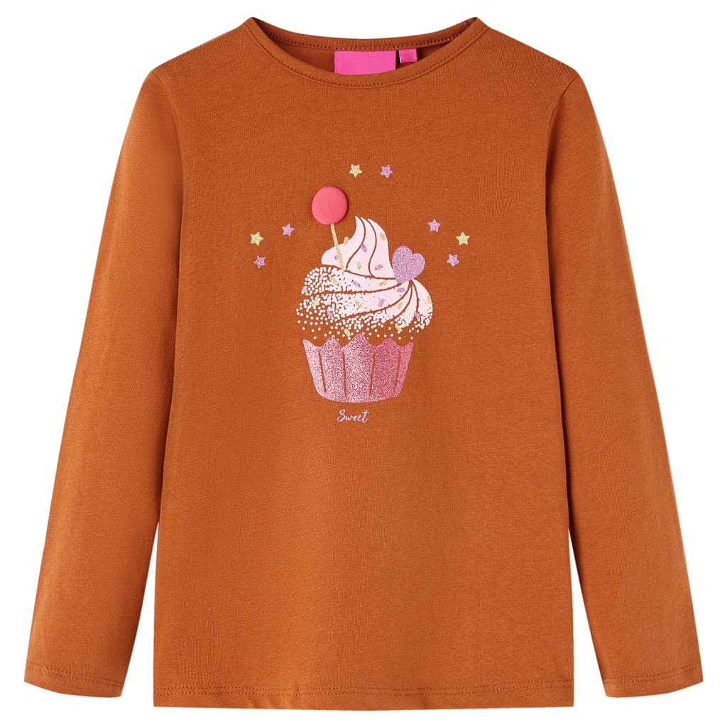 Kinder-Langarmshirt Cognac 116