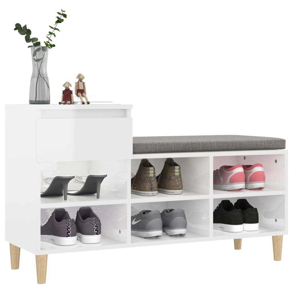 Schuhregal Weiß 102x36x60 cm Holzwerkstoff