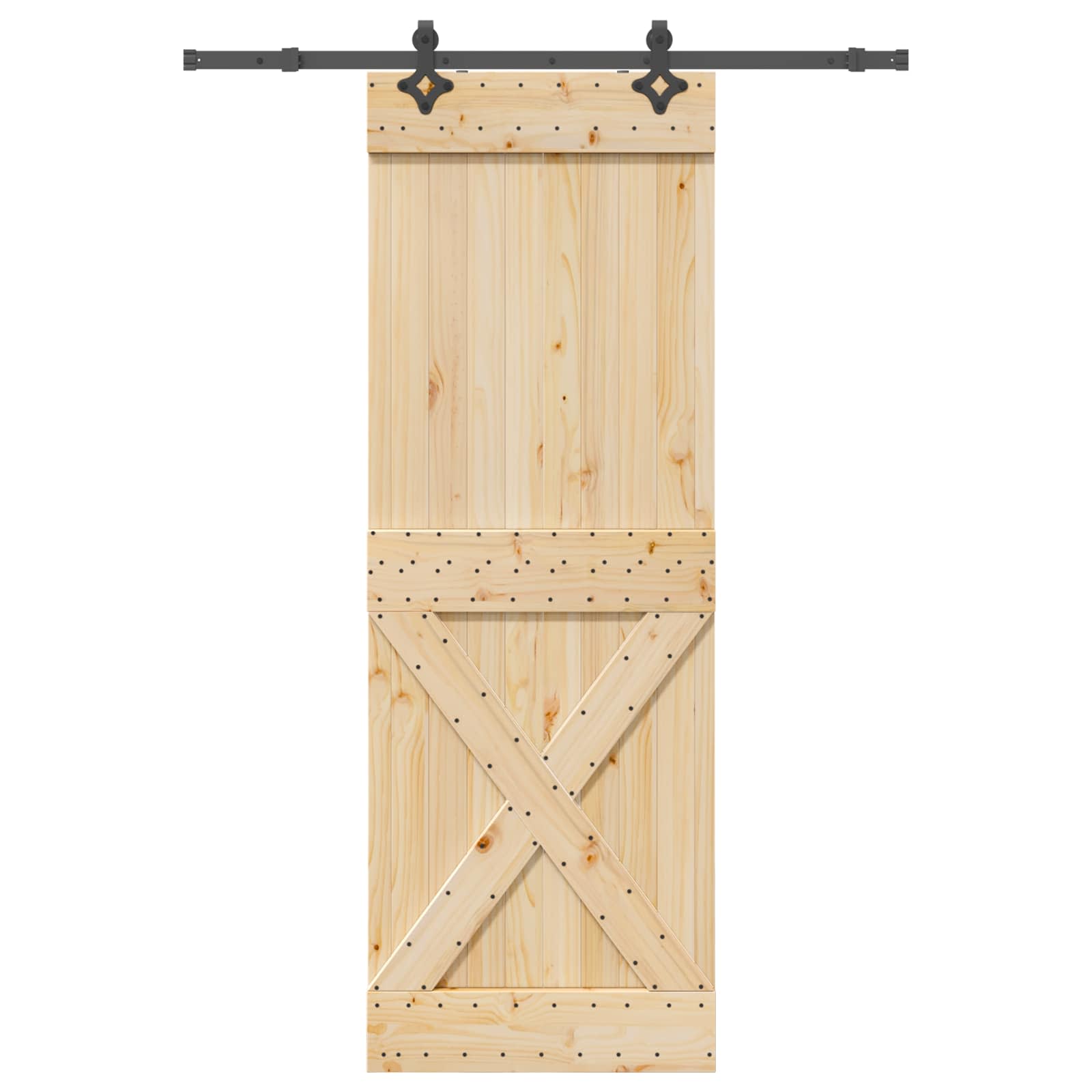 Schiebetür NARVIK Natürlich und Schwarz 70 x 210 cm (152,5 cm)