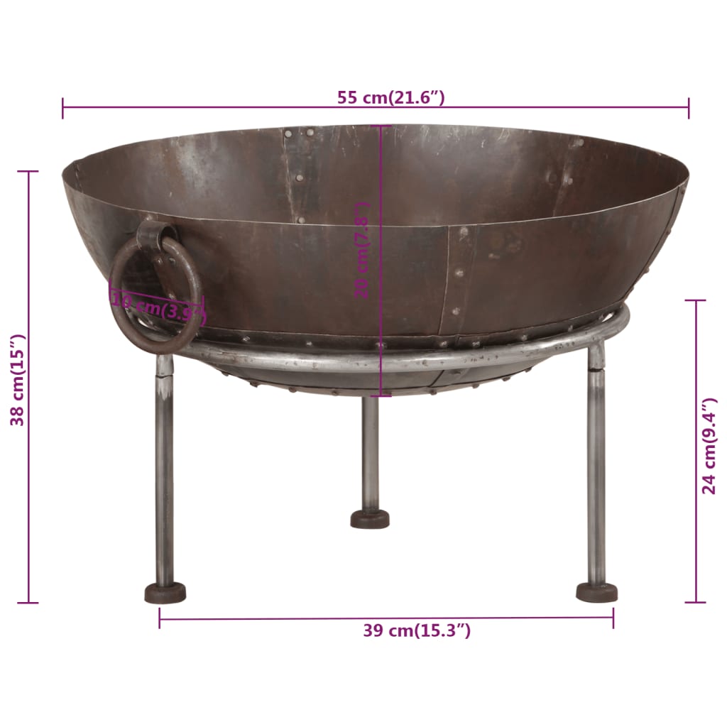 Rustikale Feuerstelle Ø 40 cm Eisen