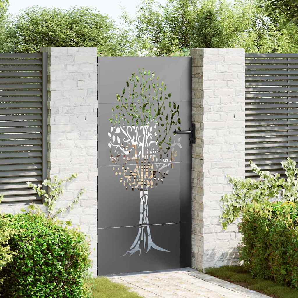 Gartentor 85x75 cm Cortenstahl Baum-Design