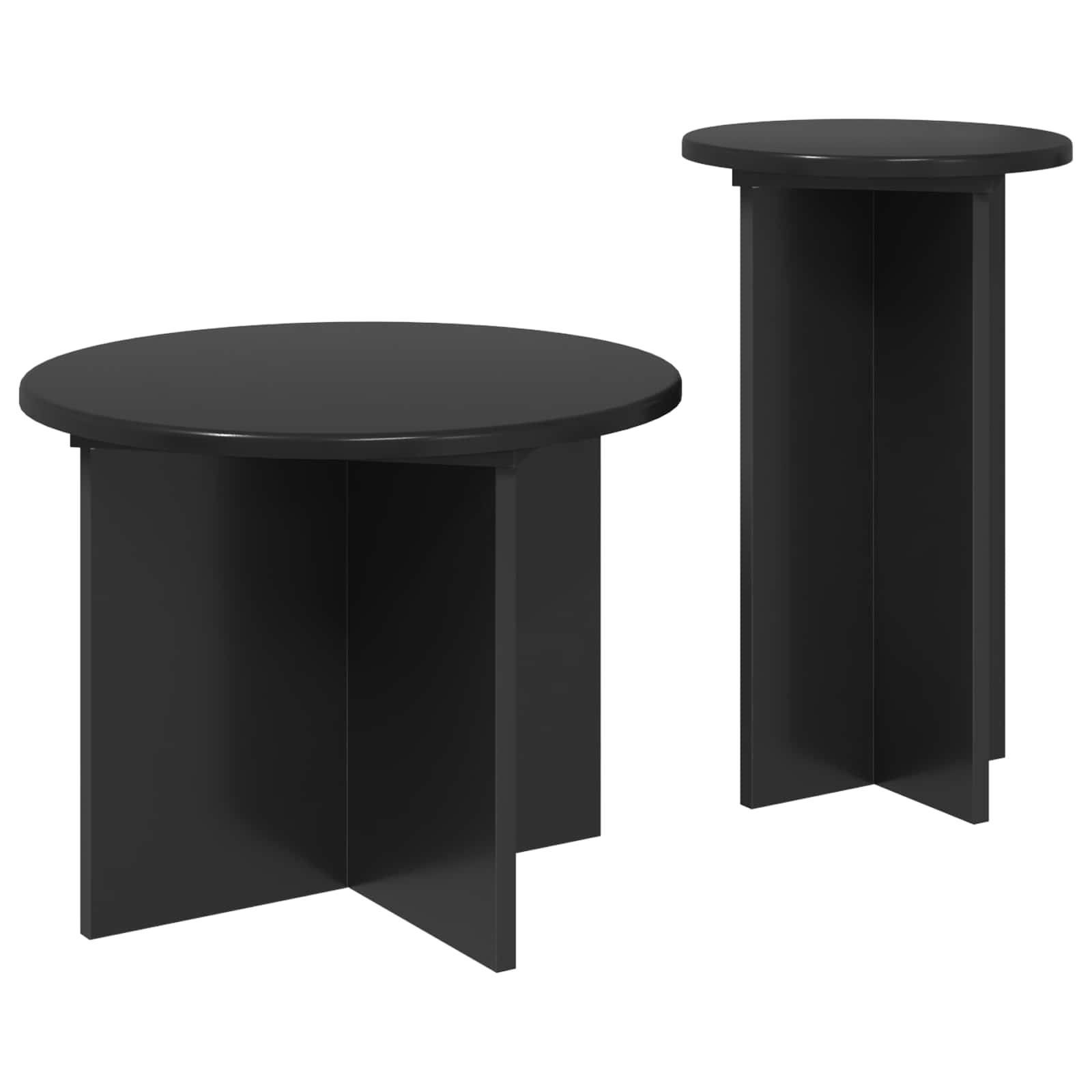 Beistelltisch-Set mit Speicher 2 pcs Weiß Holzwerkstoff