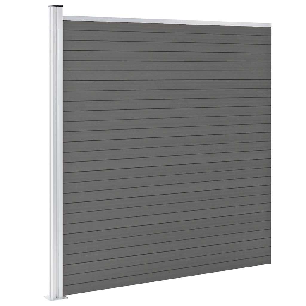 Zaunelement WPC 180x186 cm Schwarz