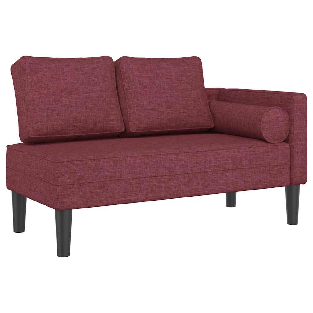 Chaiselongue mit Kissen Hellgrau Stoff
