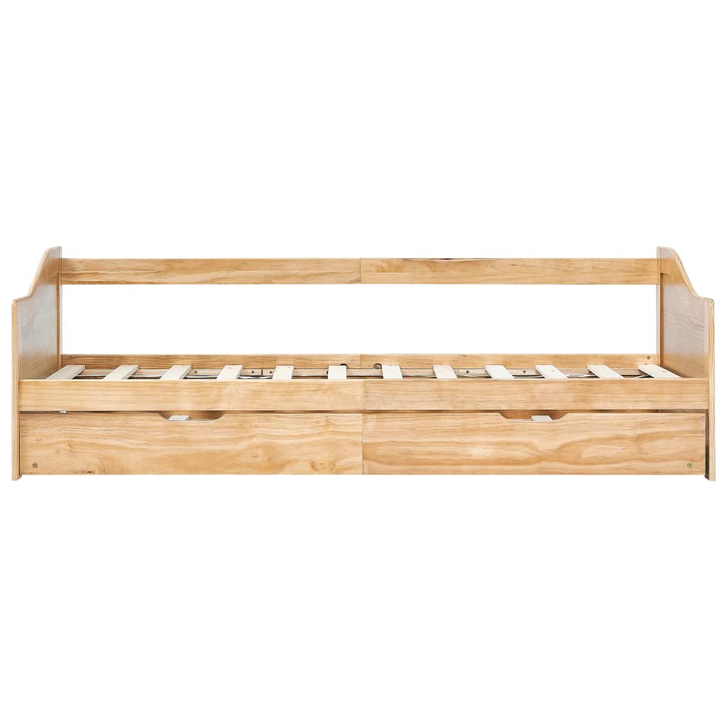 Ausziehsofa Bettgestell Weiß Kiefernholz 90×200 cm