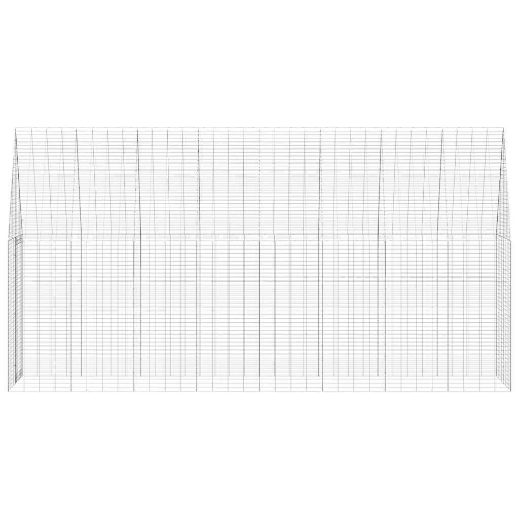 Hühnerkäfig 2 pcs Silber 600 x 100 x 210 cm Verzinkter Stahl