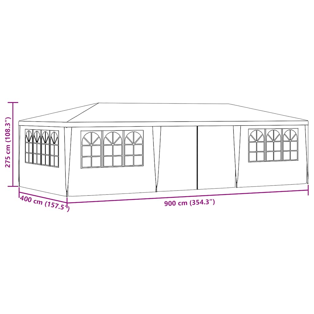 Party-Zelt Rot 200 x 200 x 240 cm PE und Stahl