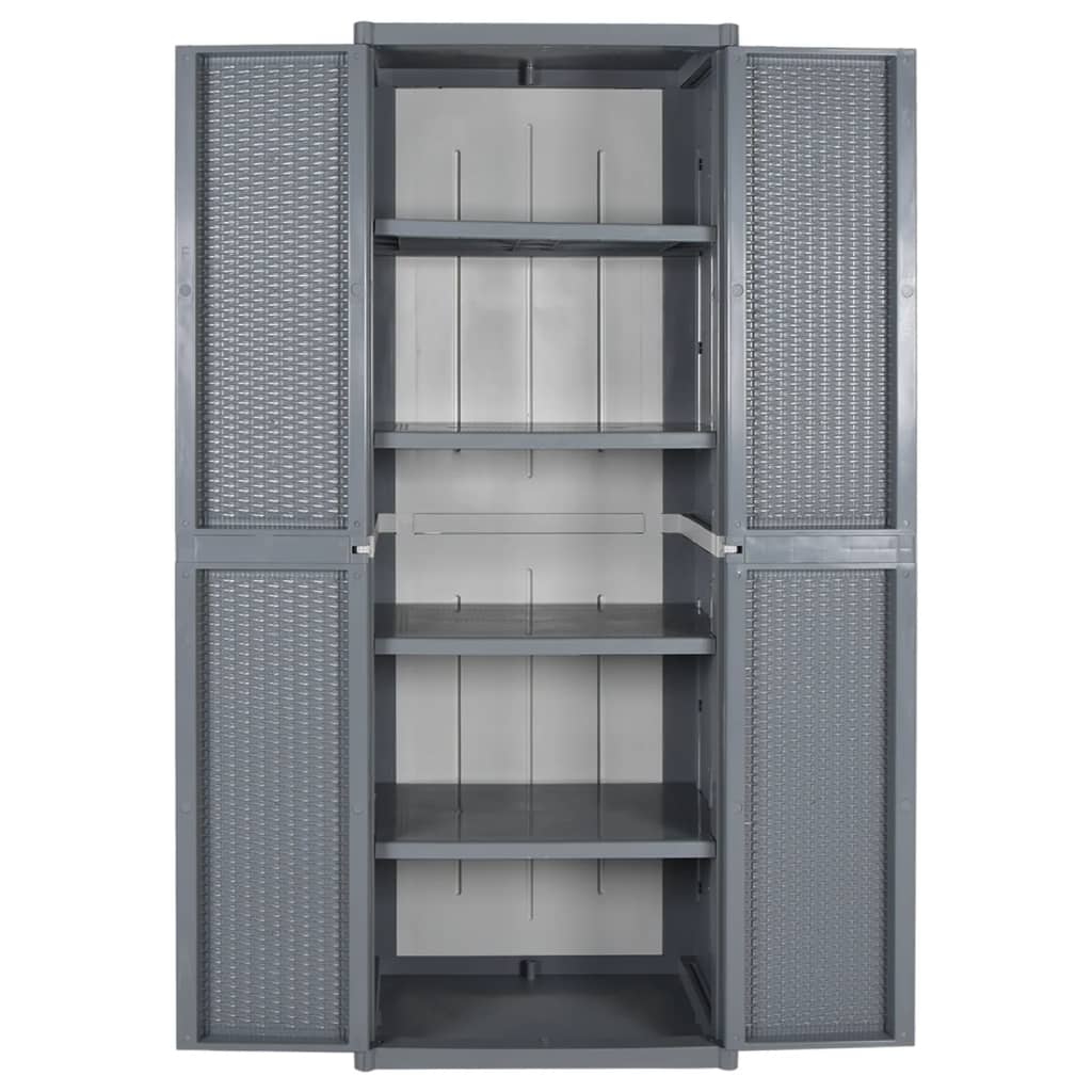 Gartenschrank Schwarz 65x45x88 cm PP Rattan-Optik