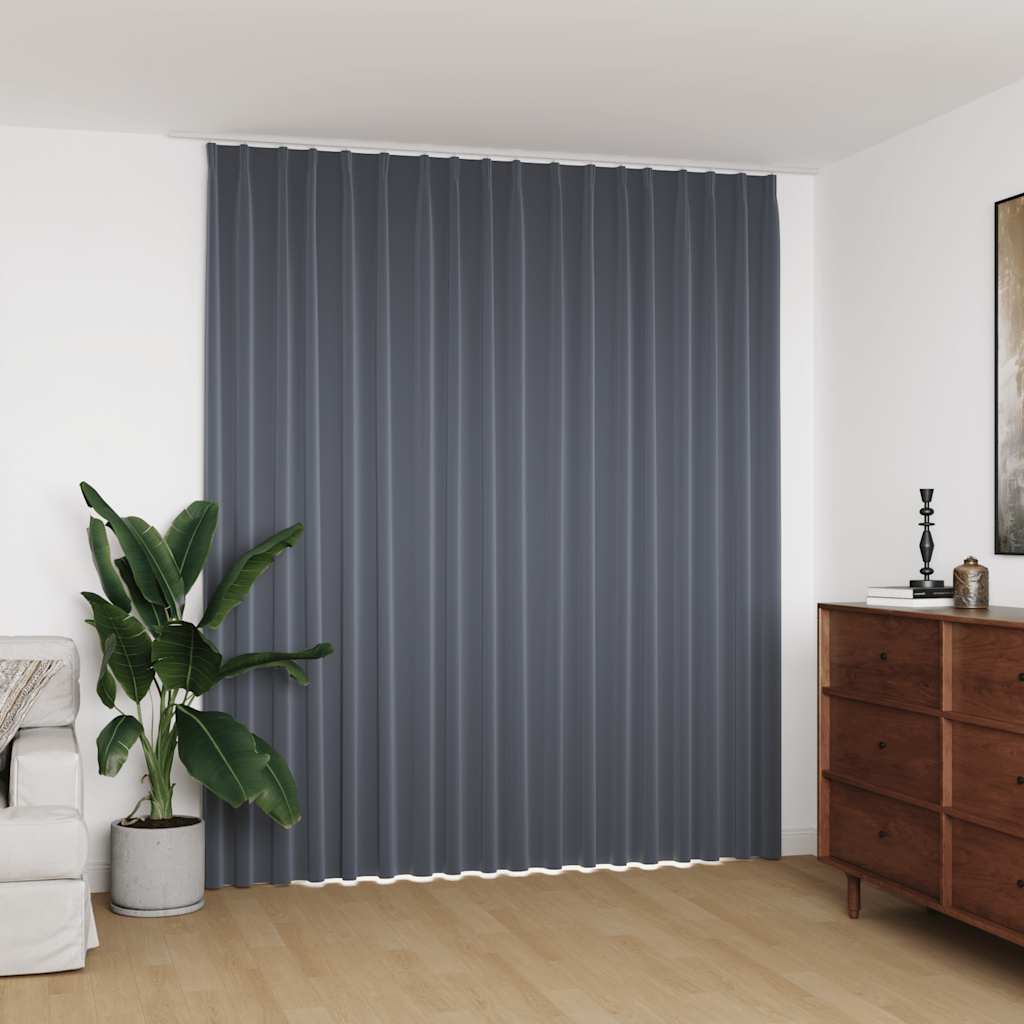 Verdunkelungsvorhang mit Haken Schwarz 290 x 245 cm