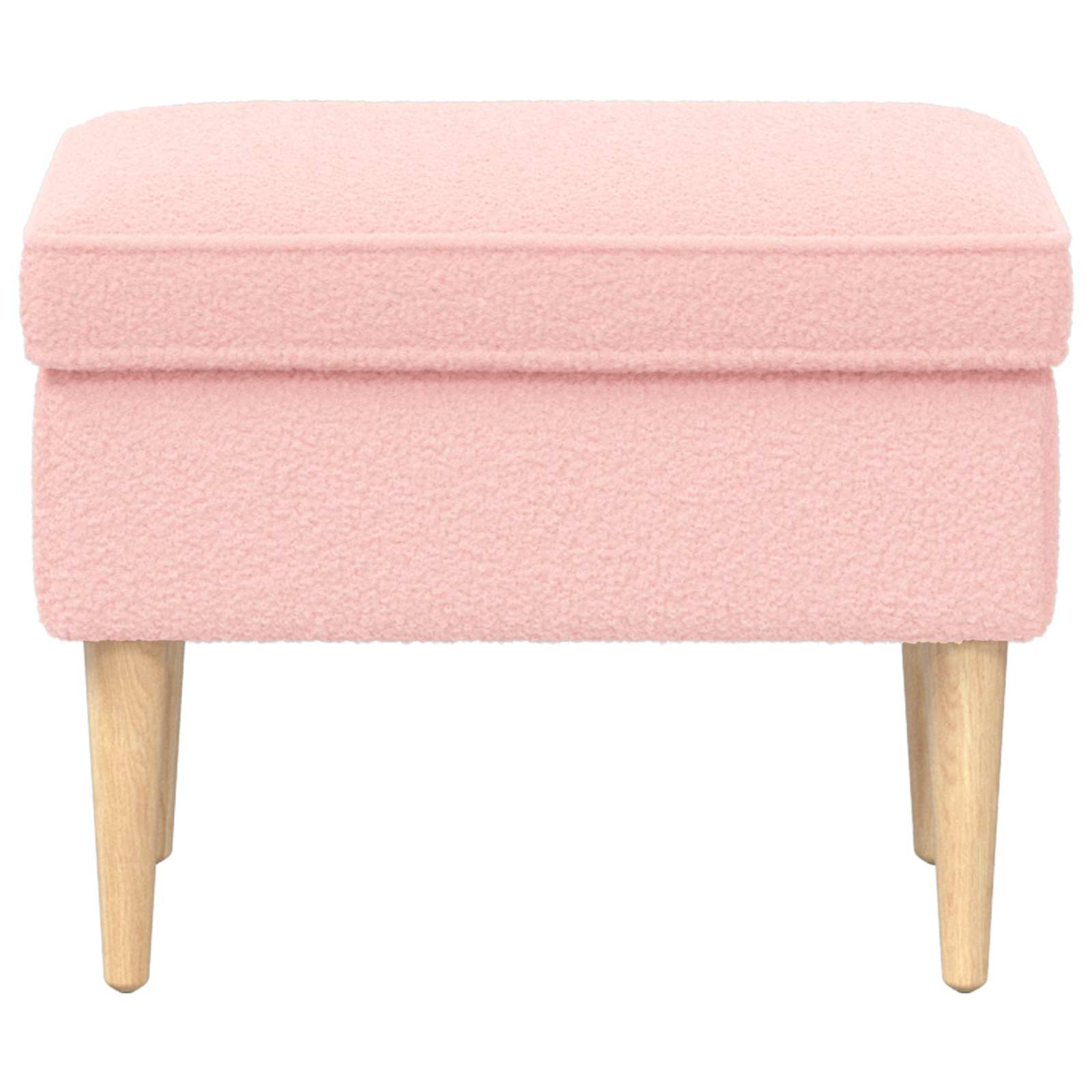 Hocker Creme 55 x 35 x 41 cm Bouclé