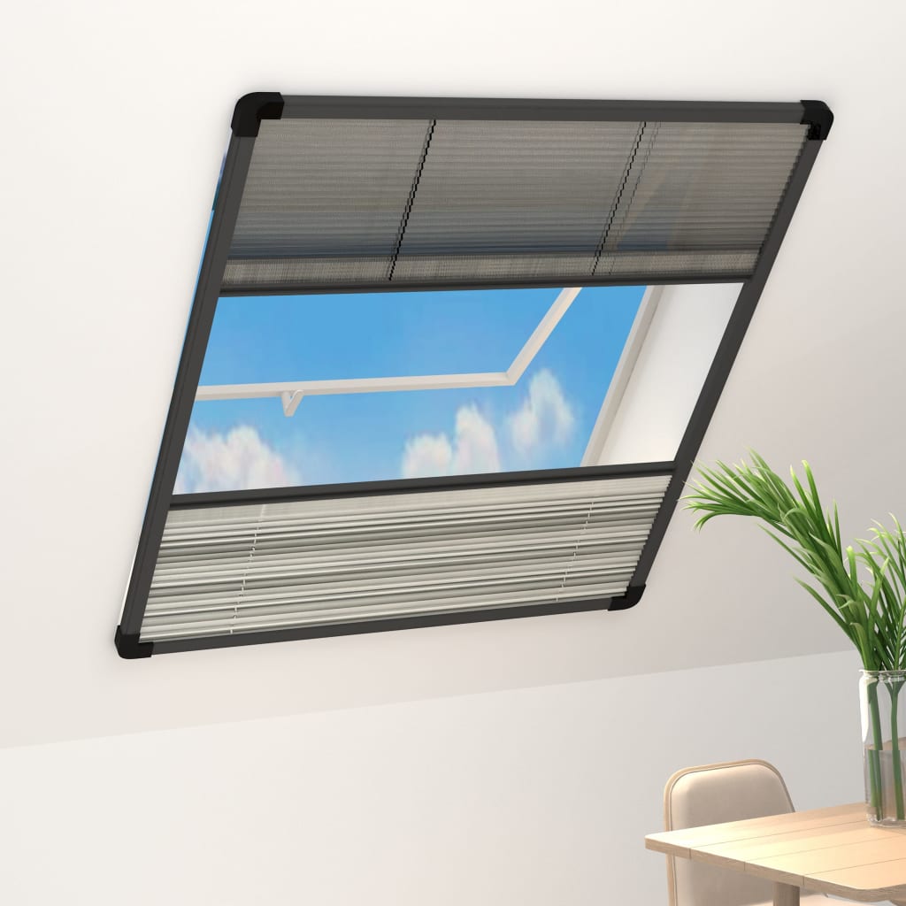 Plisse Insektenschutzfenster mit Jalousie Aluminium 160×80 cm