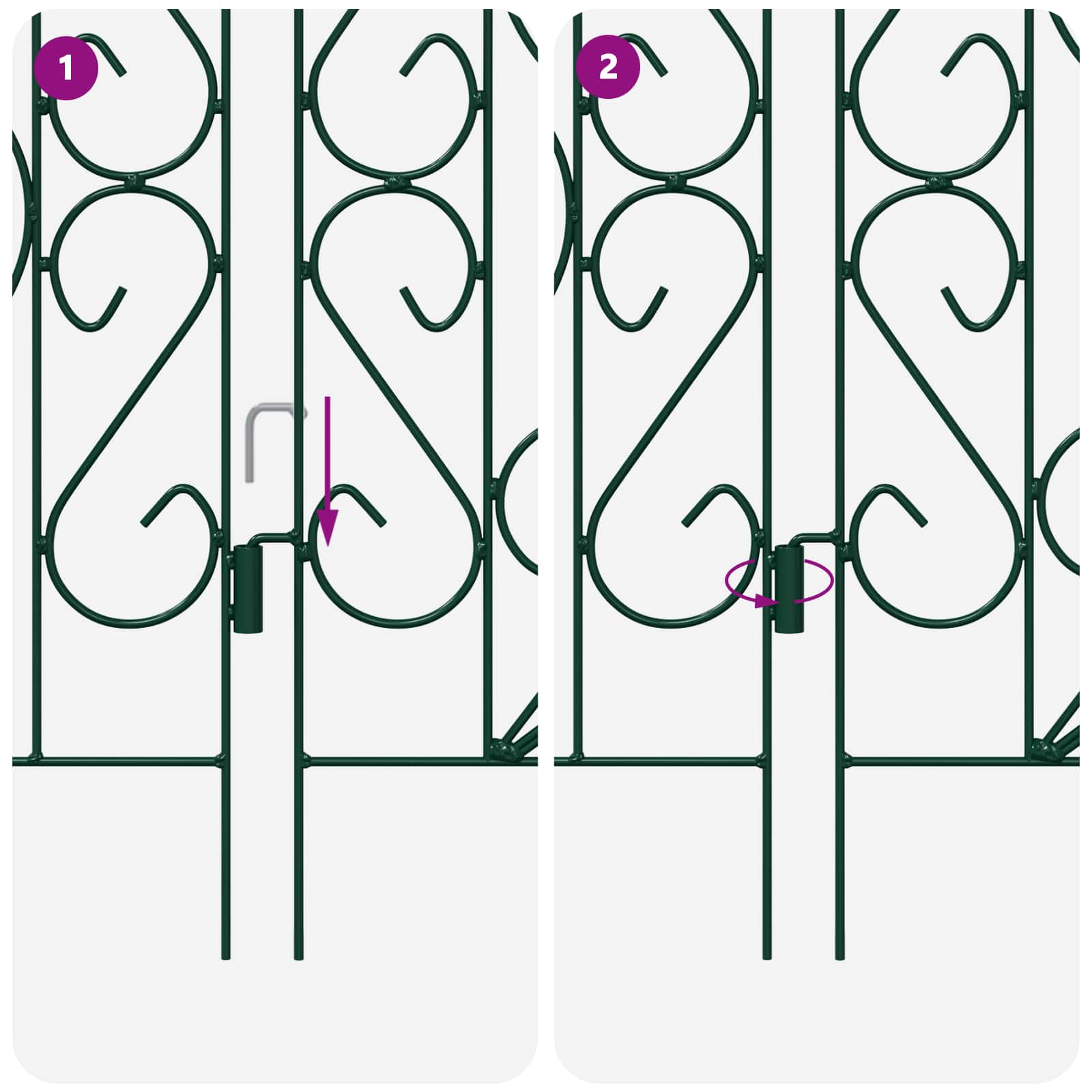 Gartenzaun 5 pcs Schwarz Stahl