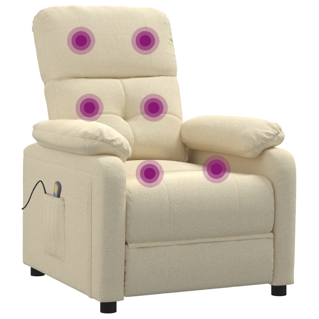 Massagesessel Hellgrau Stoff