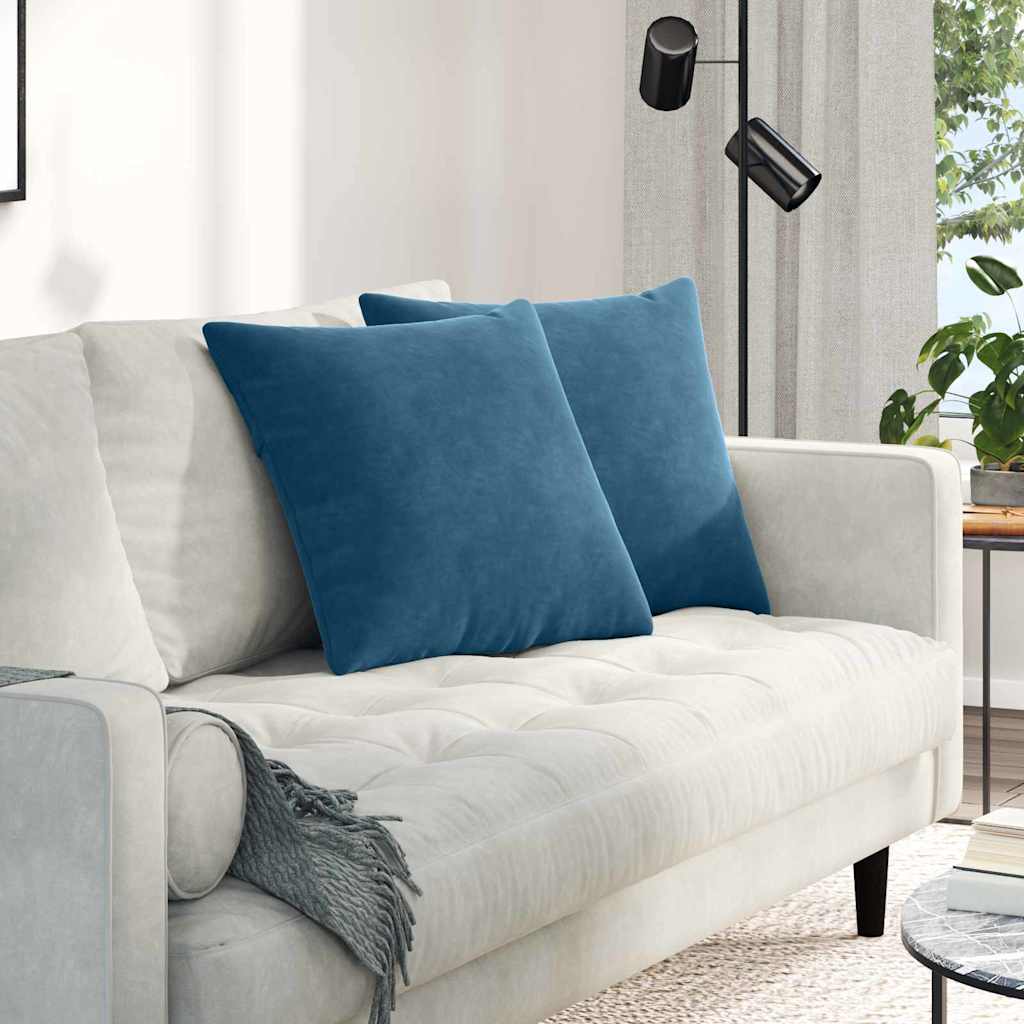 Sofakissen 2 Stück Blau 50 x 30 cm Cordstoff