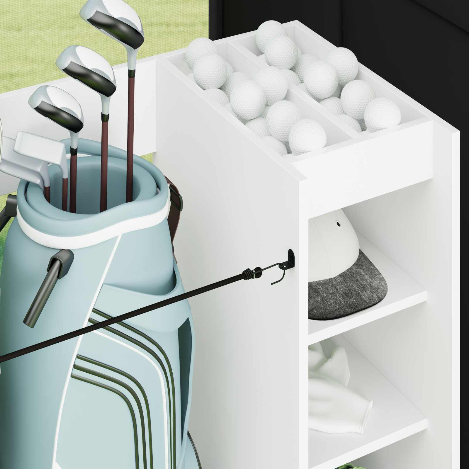 Golf Schrank Mit Rad Uni Weiß 65 x 45 x 98 cm