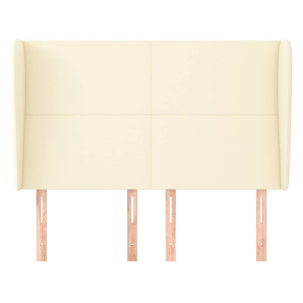 Kopfteil mit Ohren Creme 83x23x78/88 cm Kunstleder