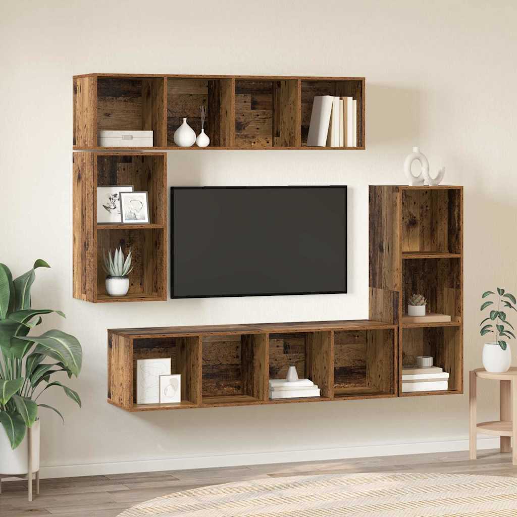 4-tlg. TV-Schrank-Set Weiß Holzwerkstoff