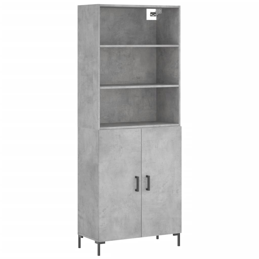 Highboard Hochglanz-Weiß 69,5x34x180 cm Holzwerkstoff