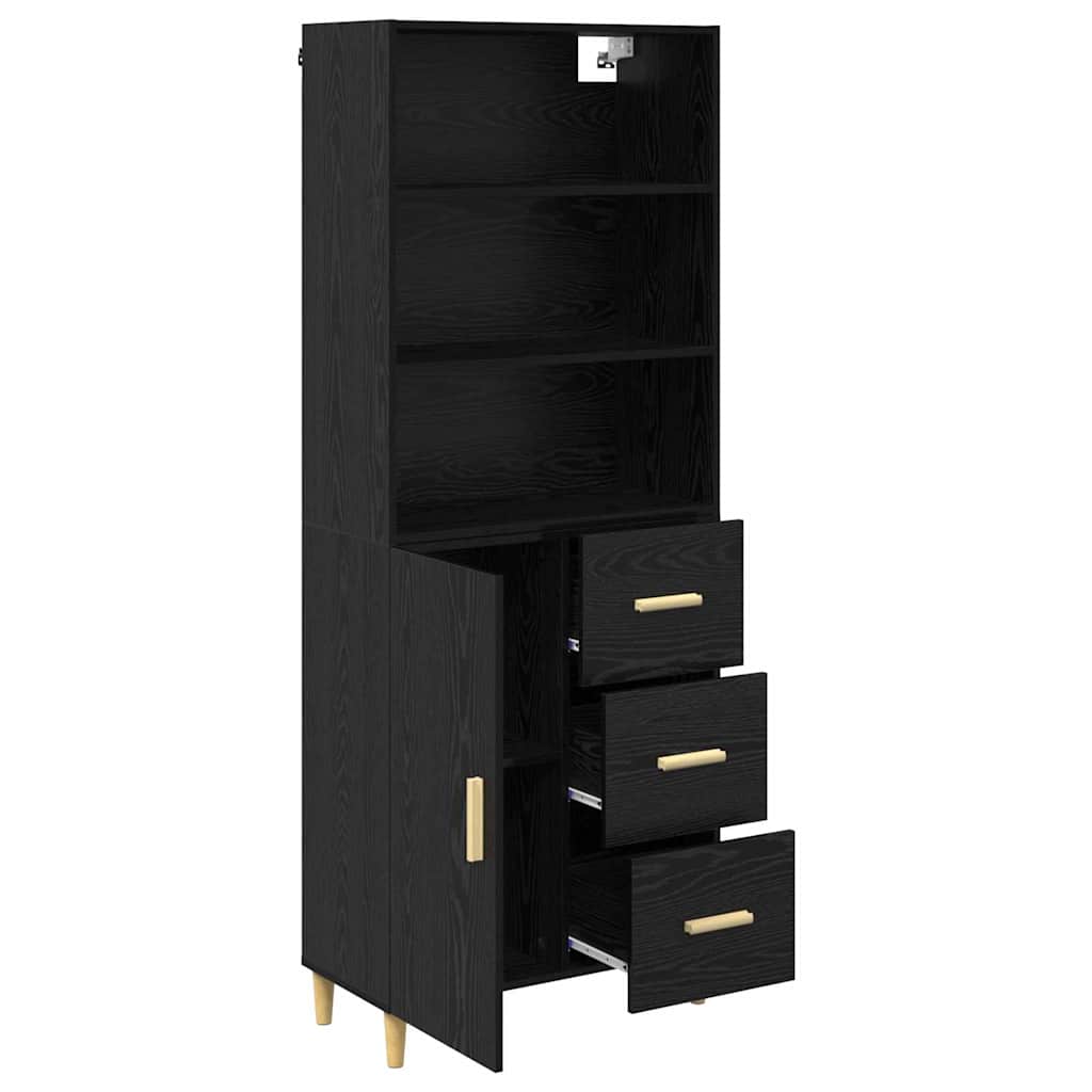 Highboard Altholz 69,5 x 32,5 x 180 cm Holzwerkstoff