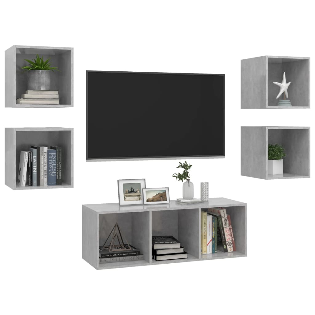 5-tlg. TV-Schrank-Set Weiß Holzwerkstoff