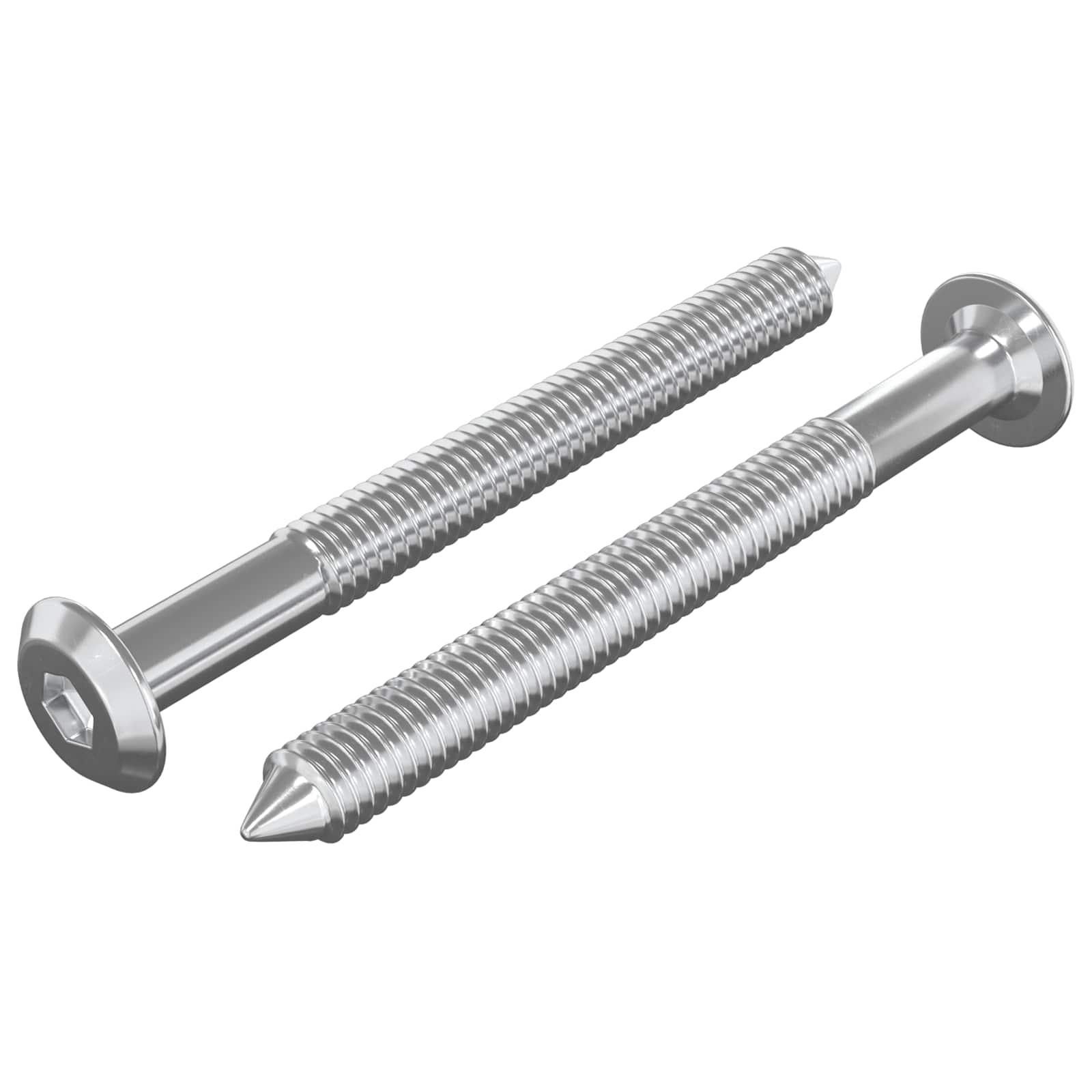 Möbel-Schrauben 2 pcs Silber M6 x 60 mm Stahl