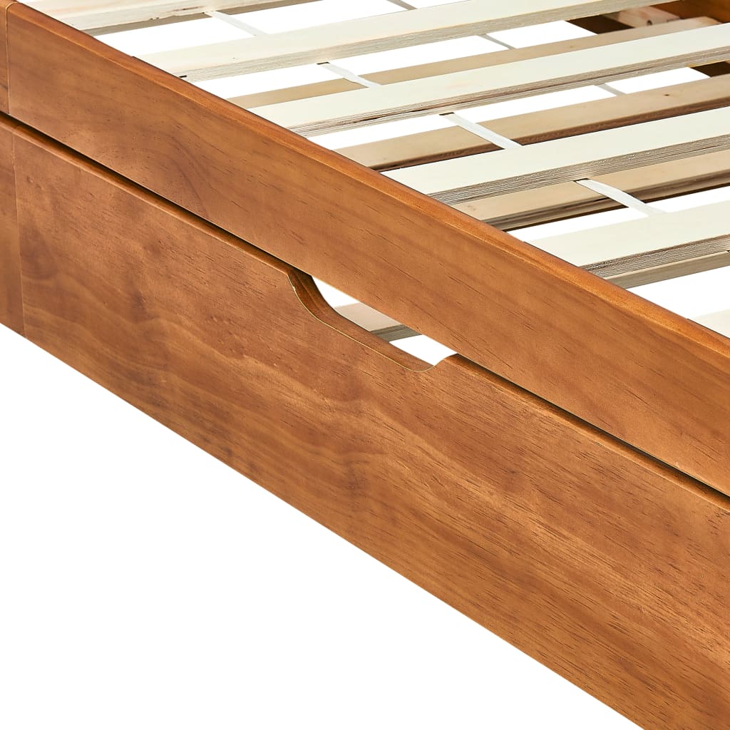 Ausziehsofa Bettgestell Weiß Kiefernholz 90×200 cm