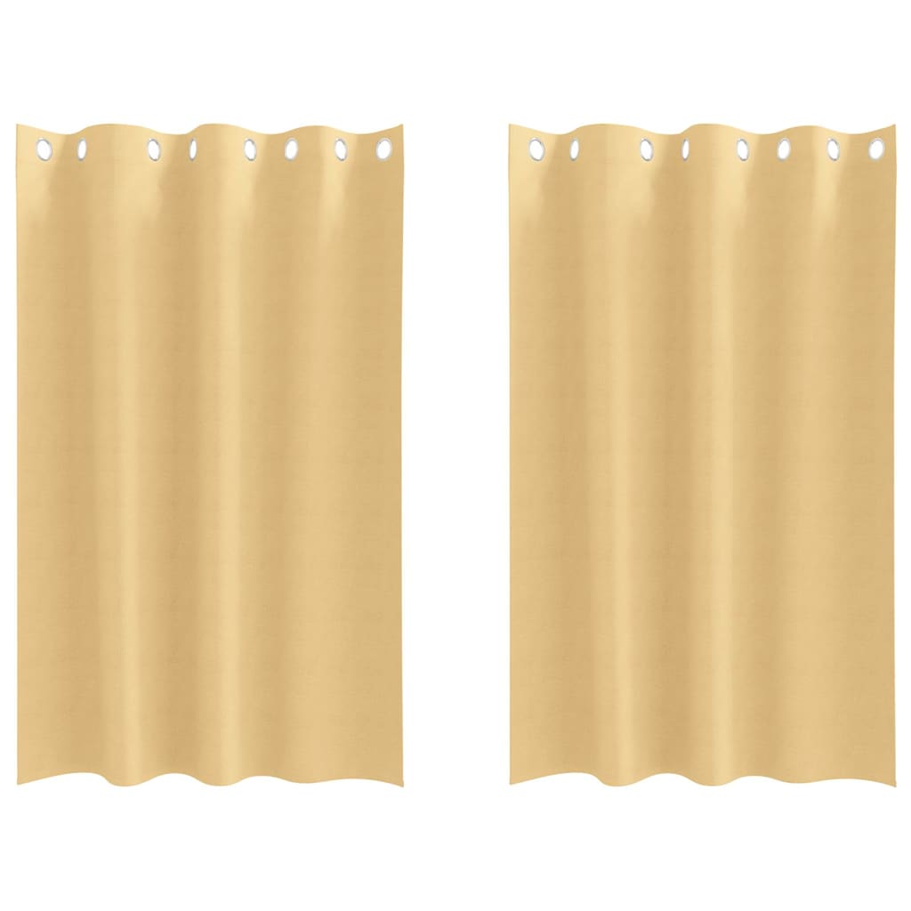Verdunkelungs-Vorhänge mit Ringen 2 pcs Beige 140 x 140 cm