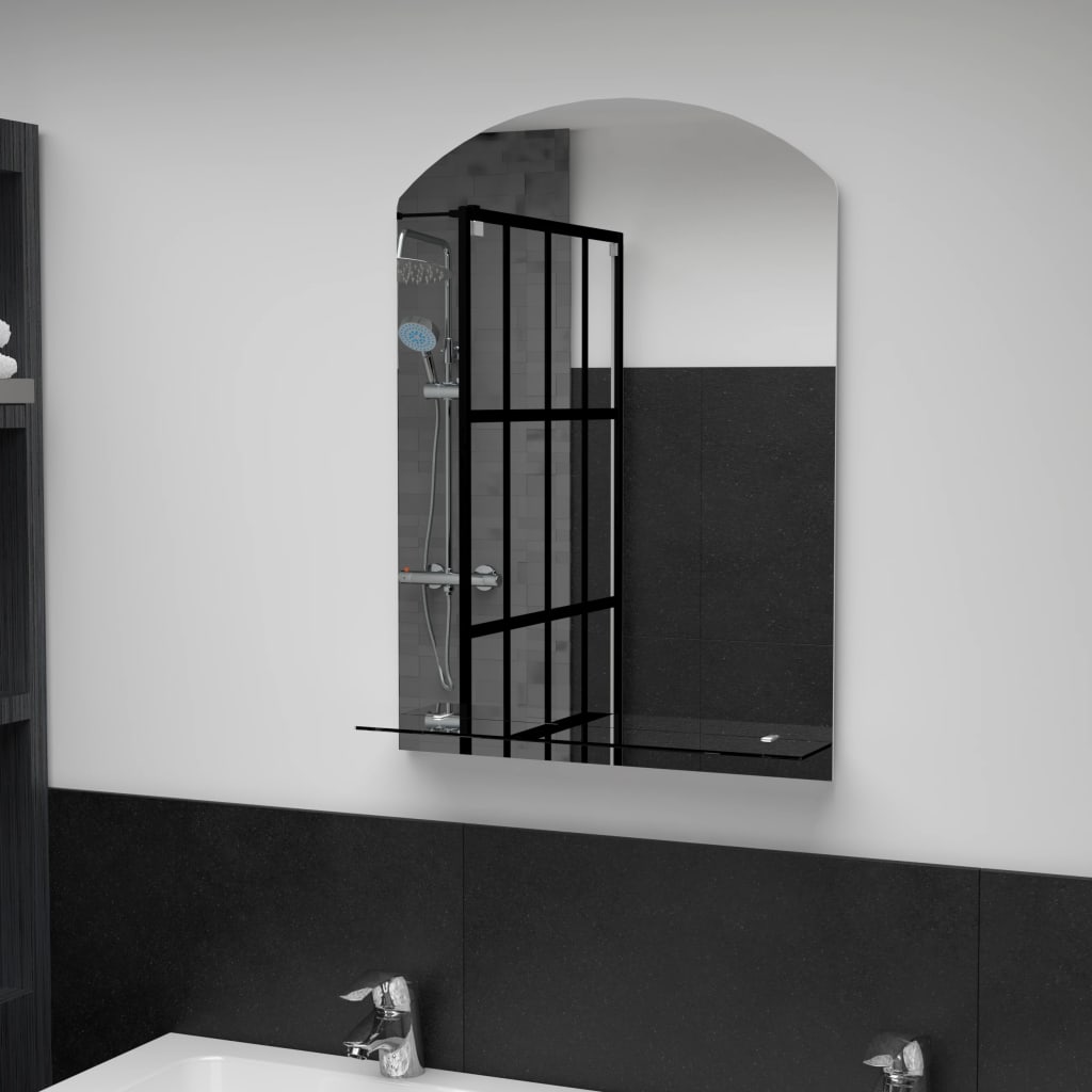 Wandspiegel mit Regal 20×40 cm Hartglas