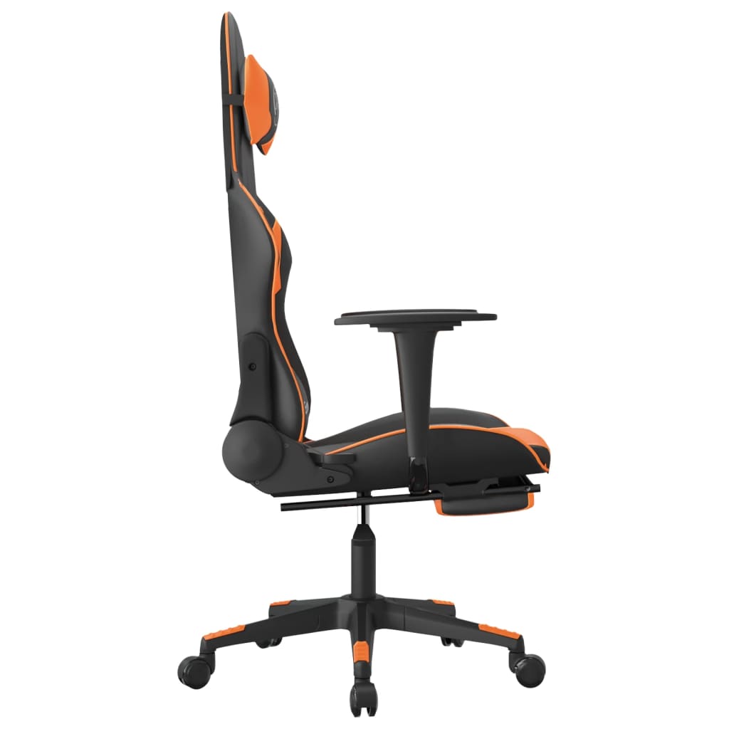 Gaming-Stuhl mit Massagefunktion Schwarz und Blau Kunstleder