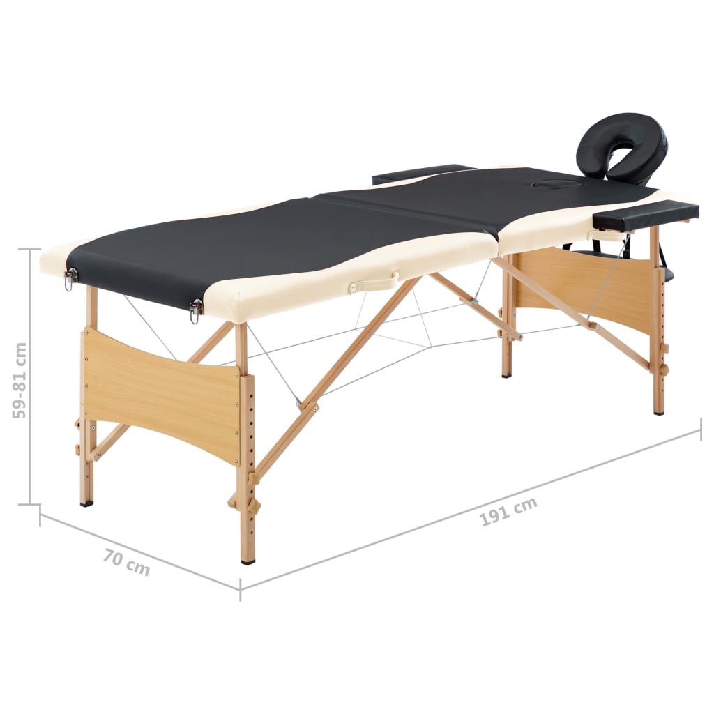 Massageliege Klappbar 2-Zonen mit Holzgestell Lila
