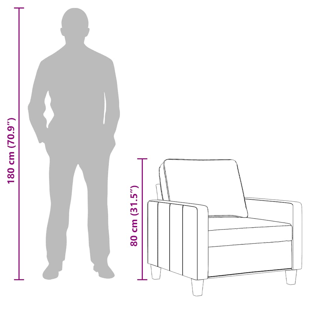 3-Sitzer-Sofa Hellgrau 180 cm Stoff