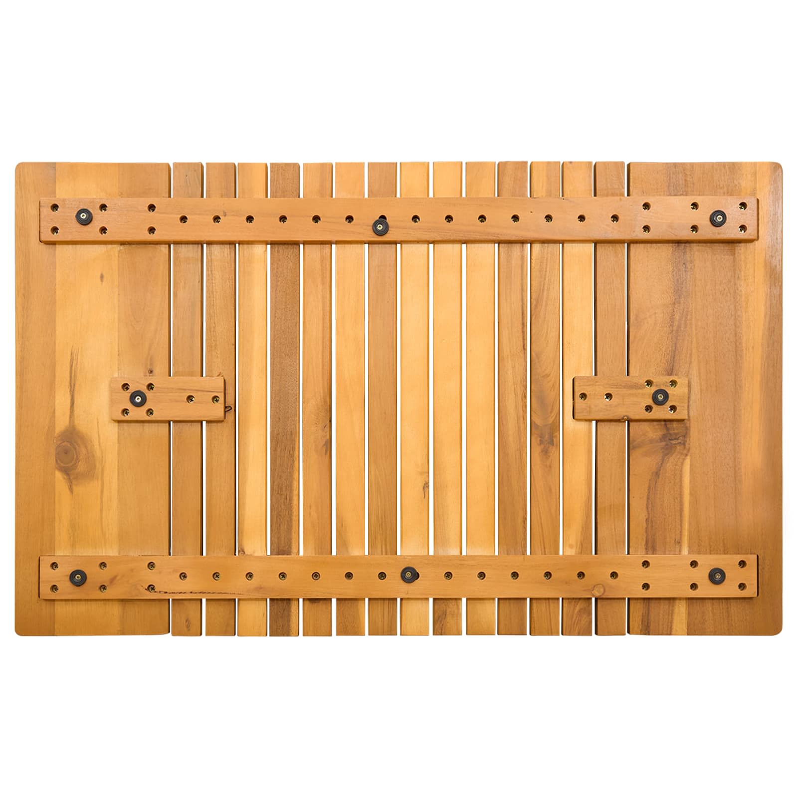 Badematte Uni Braun 59 x 40 cm Massives Akazienholz