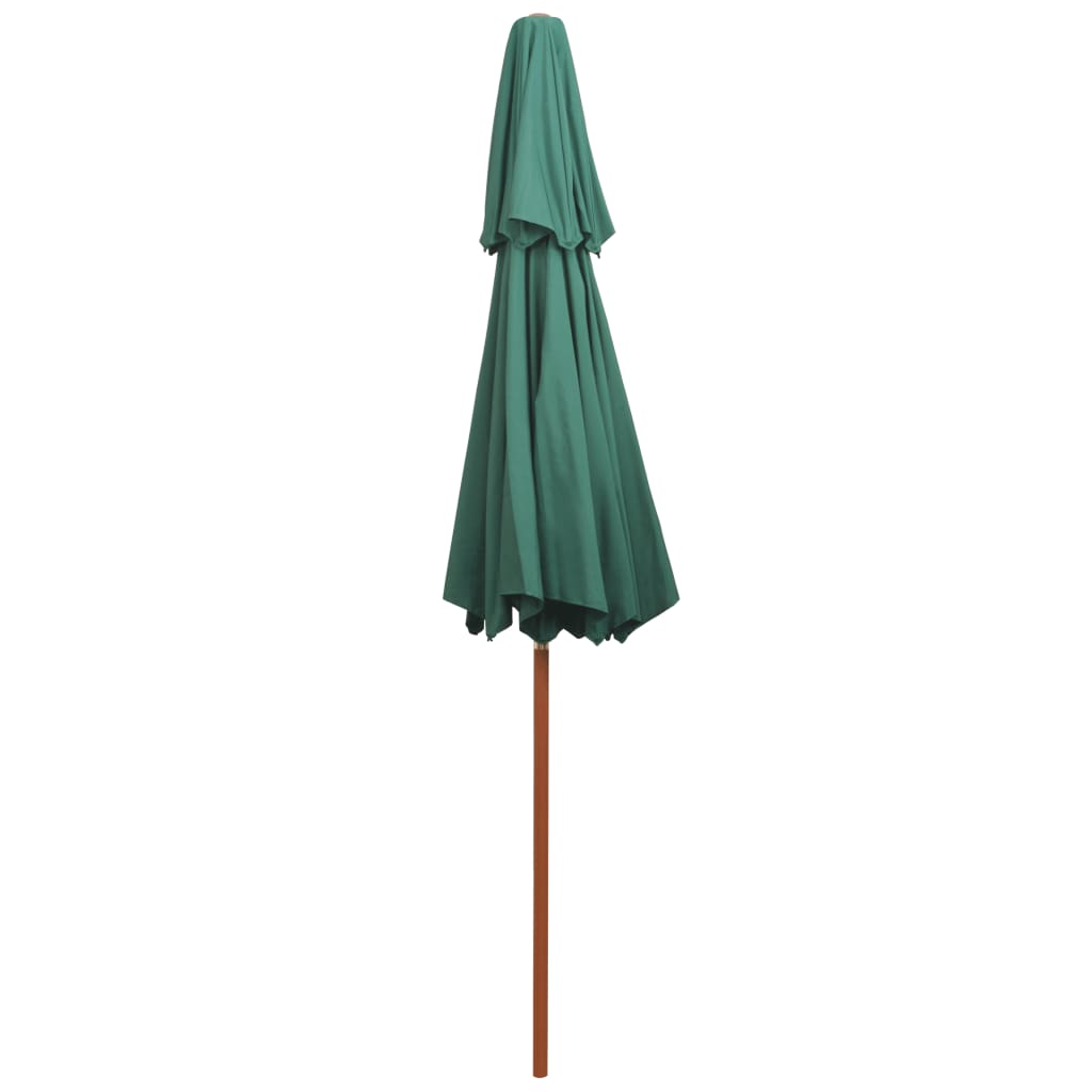 Sonnenschirm mit Doppeldach und Holz-Mast Schwarz 270 cm