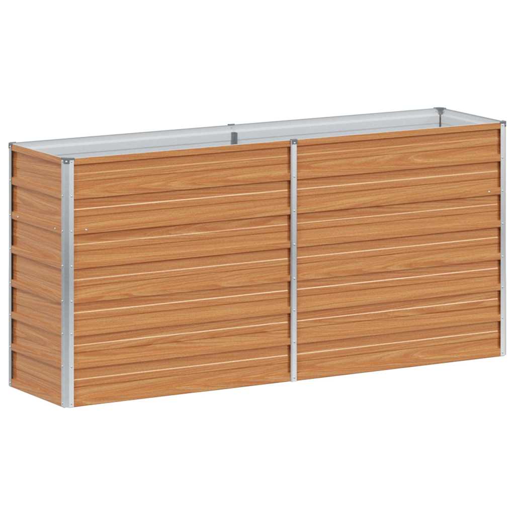 Hochbeet Hellbraun 100 x 100 x 77 cm Verzinkter Stahl