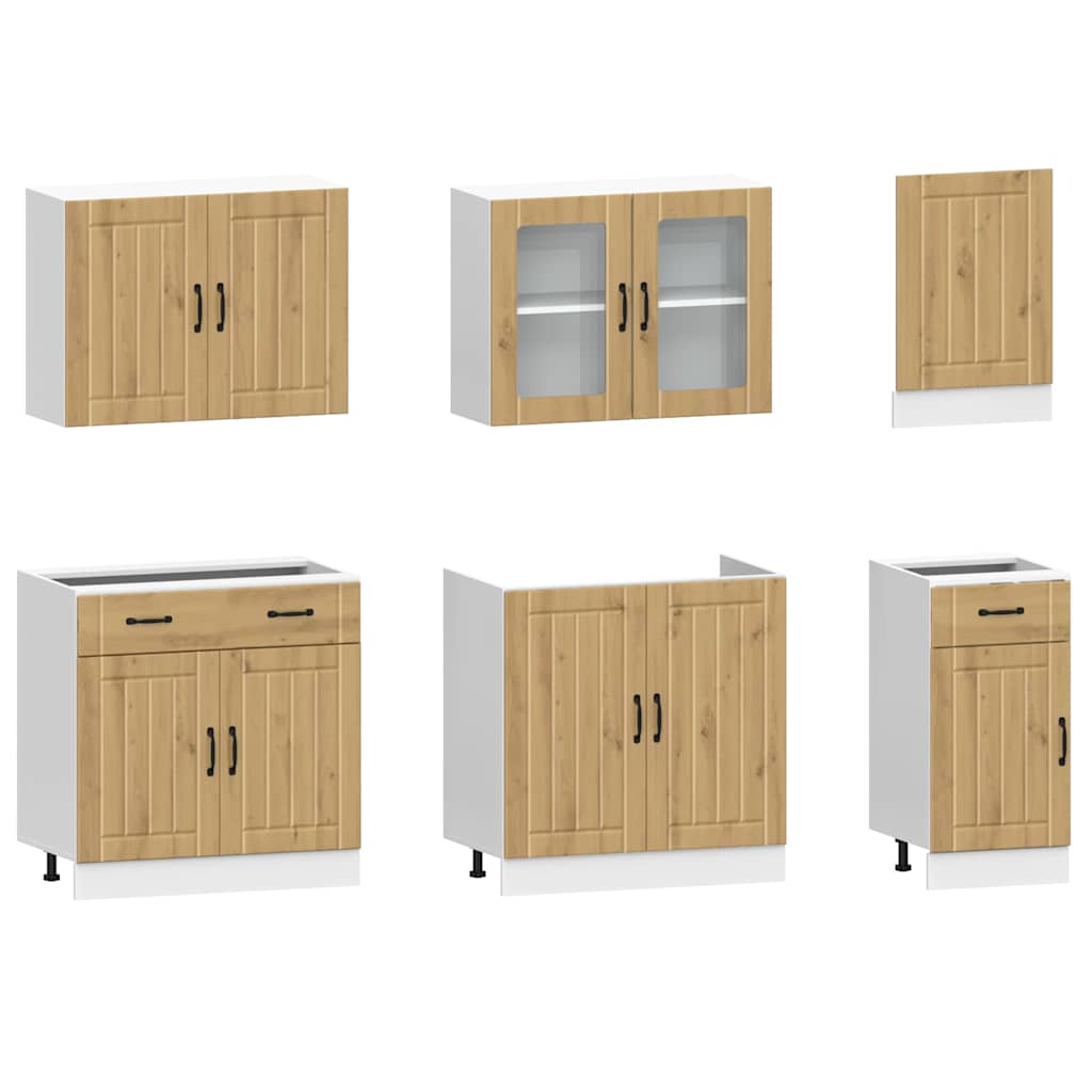 7-tlg. Küchenschrank-Set Kalmar Weiß Holzwerkstoff
