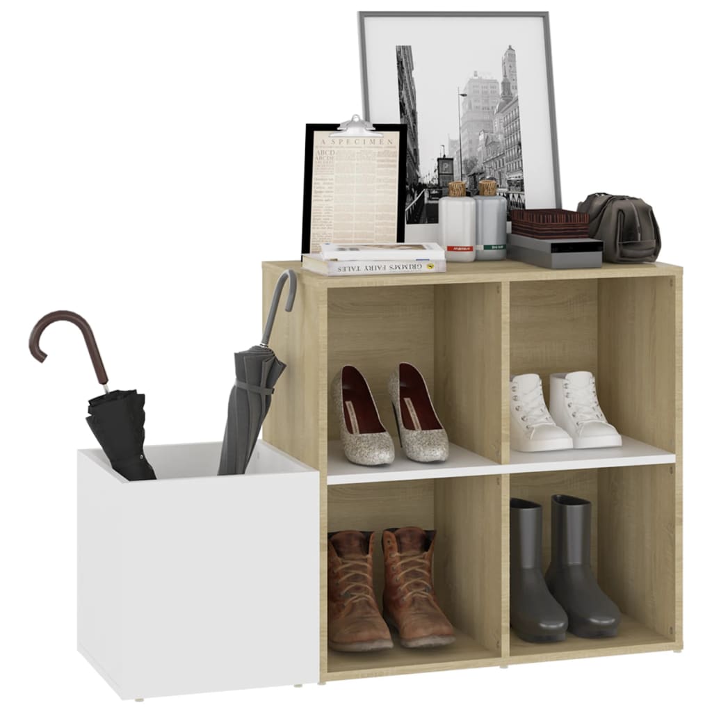 Flur-Schuhschrank Weiß 105x35,5x70 cm Holzwerkstoff