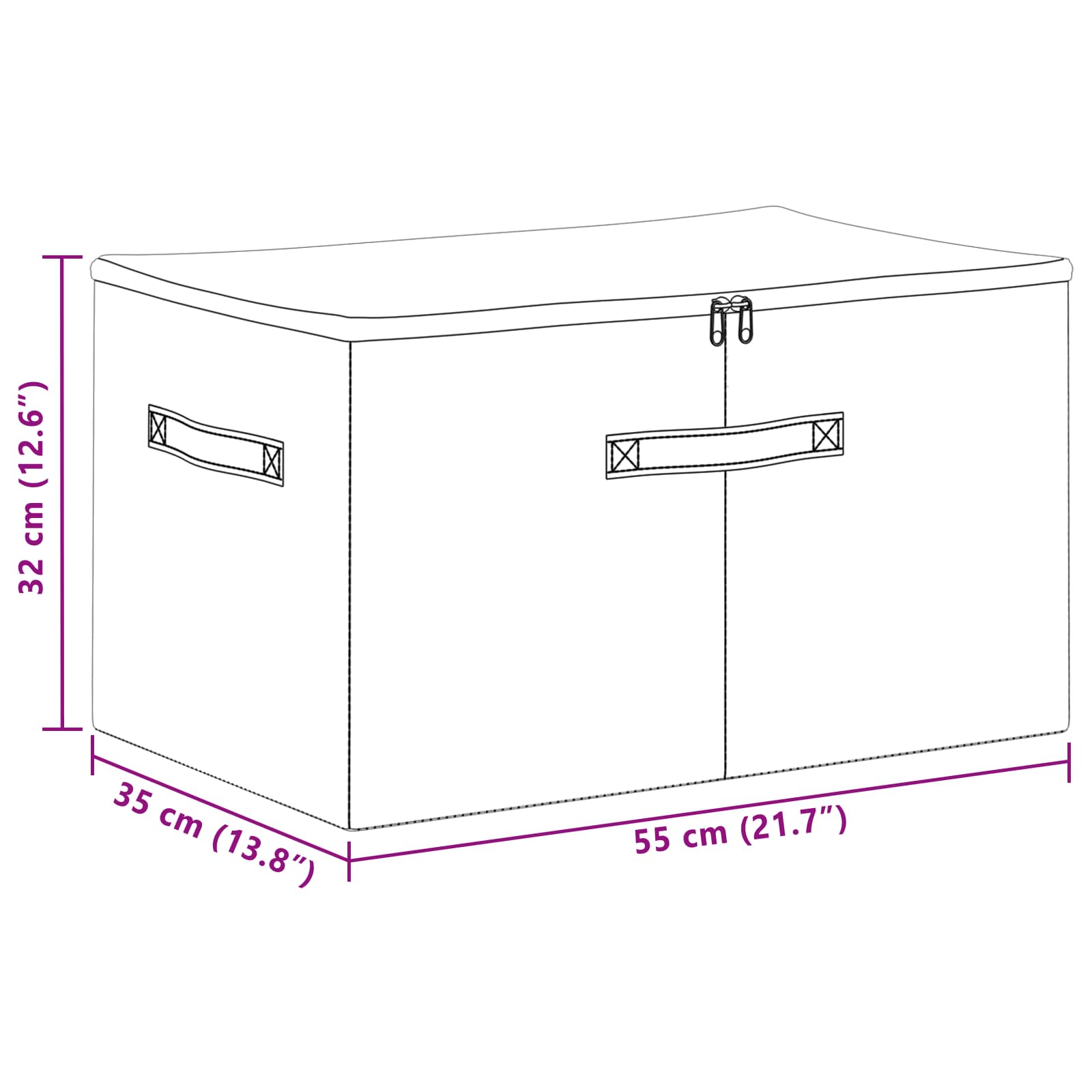 Aufbewahrungsbox Stoff 50x30x25 cm Anthrazit