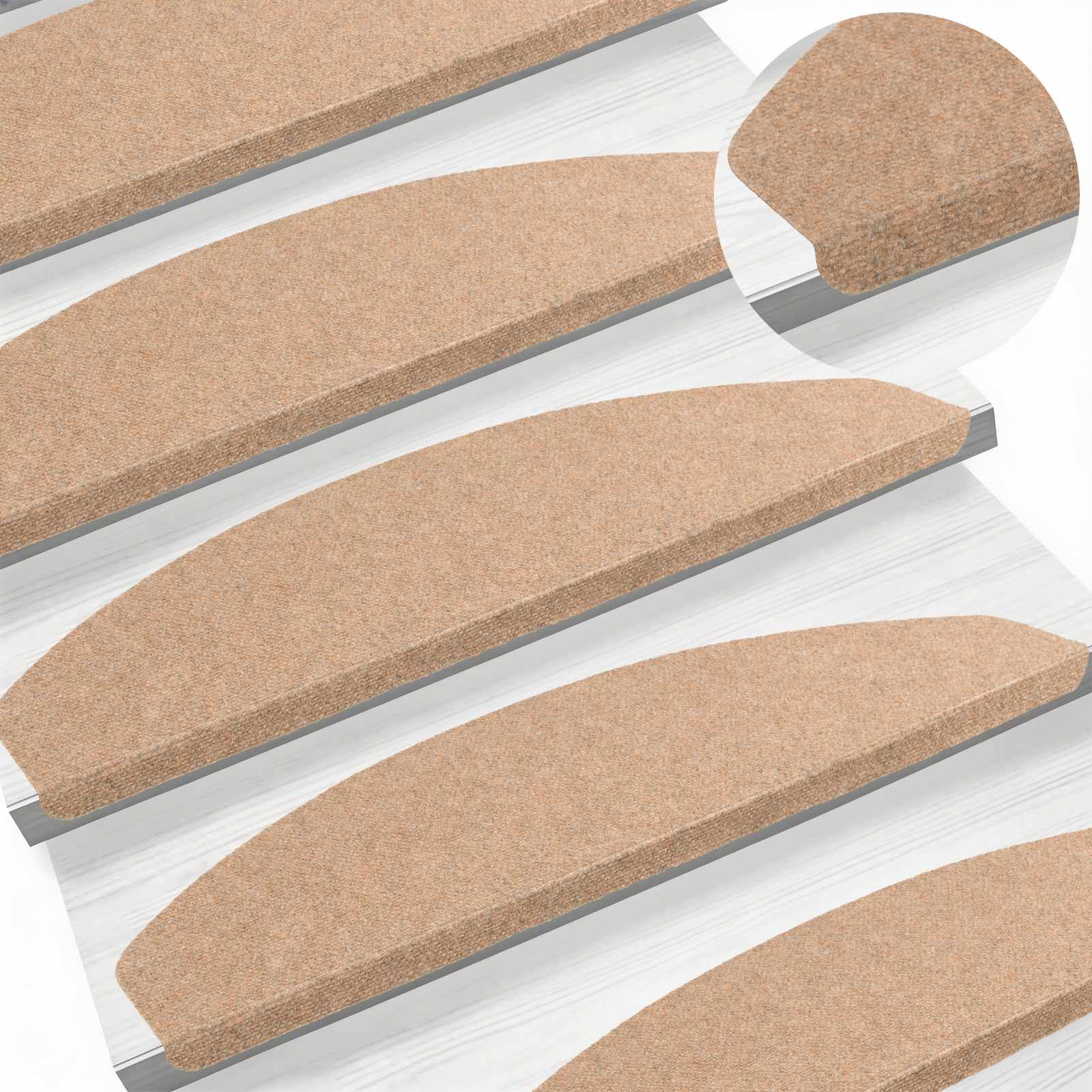 Stufenmatten Selbstklebend 15 Stk. 56x17x3 cm Beige