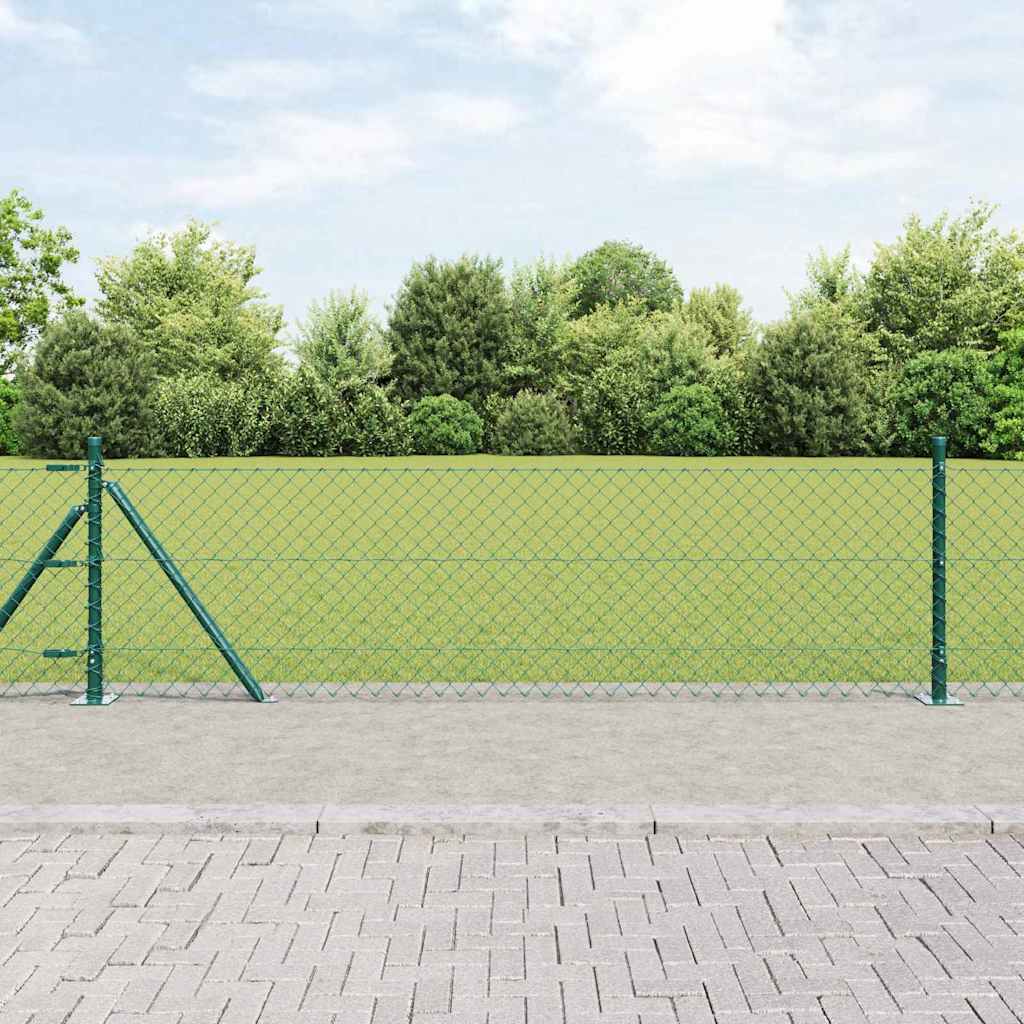 Outdoor Kettenglied-Zaun Erdfixierung 10 x 0,4 m Grün Netz