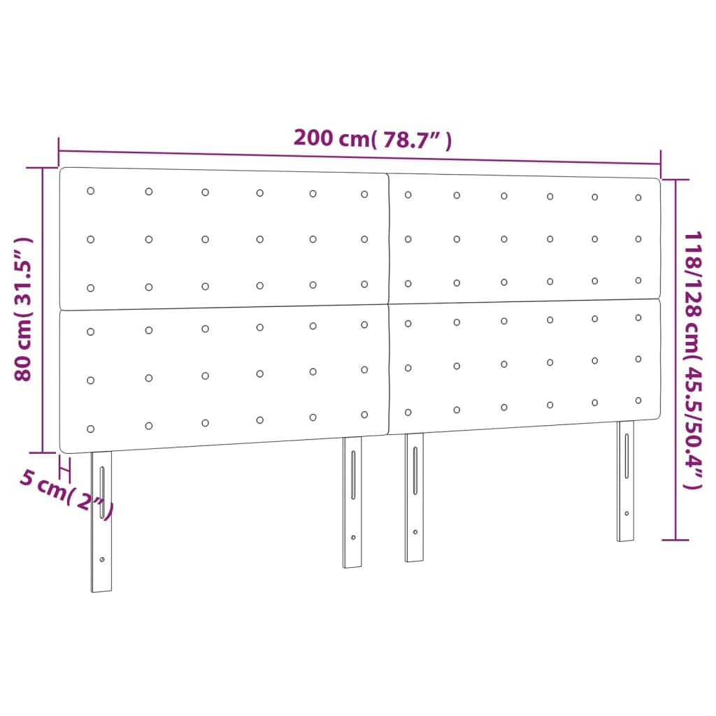 Kopfteil Hellgrau 80x5x118/128 cm Stoff