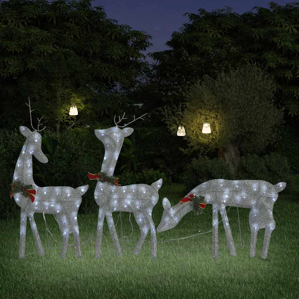 Weihnachtsdeko LED Rentiere 270x7x90 cm Golden Warmweiß
