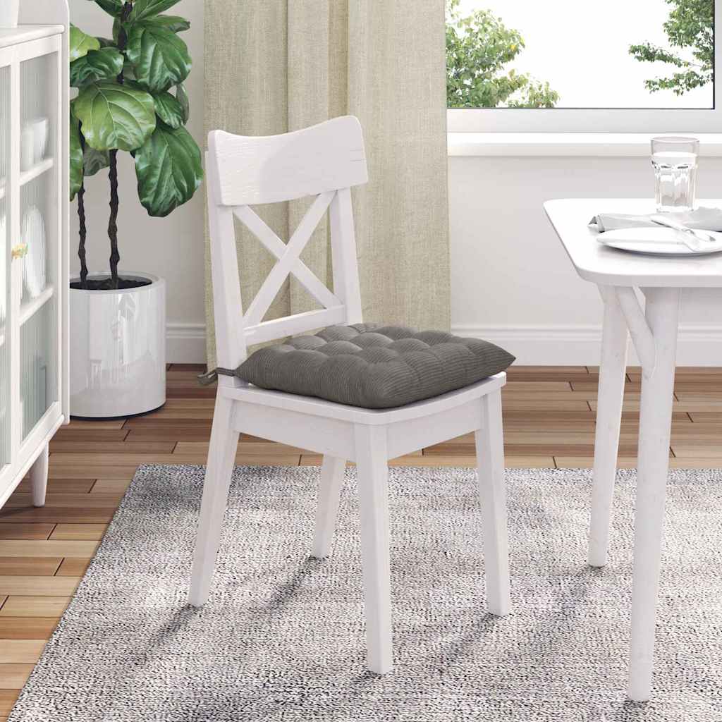 Sitzkissen 4 pcs Hellgrau 40 x 40 x 6 cm Cordstoff