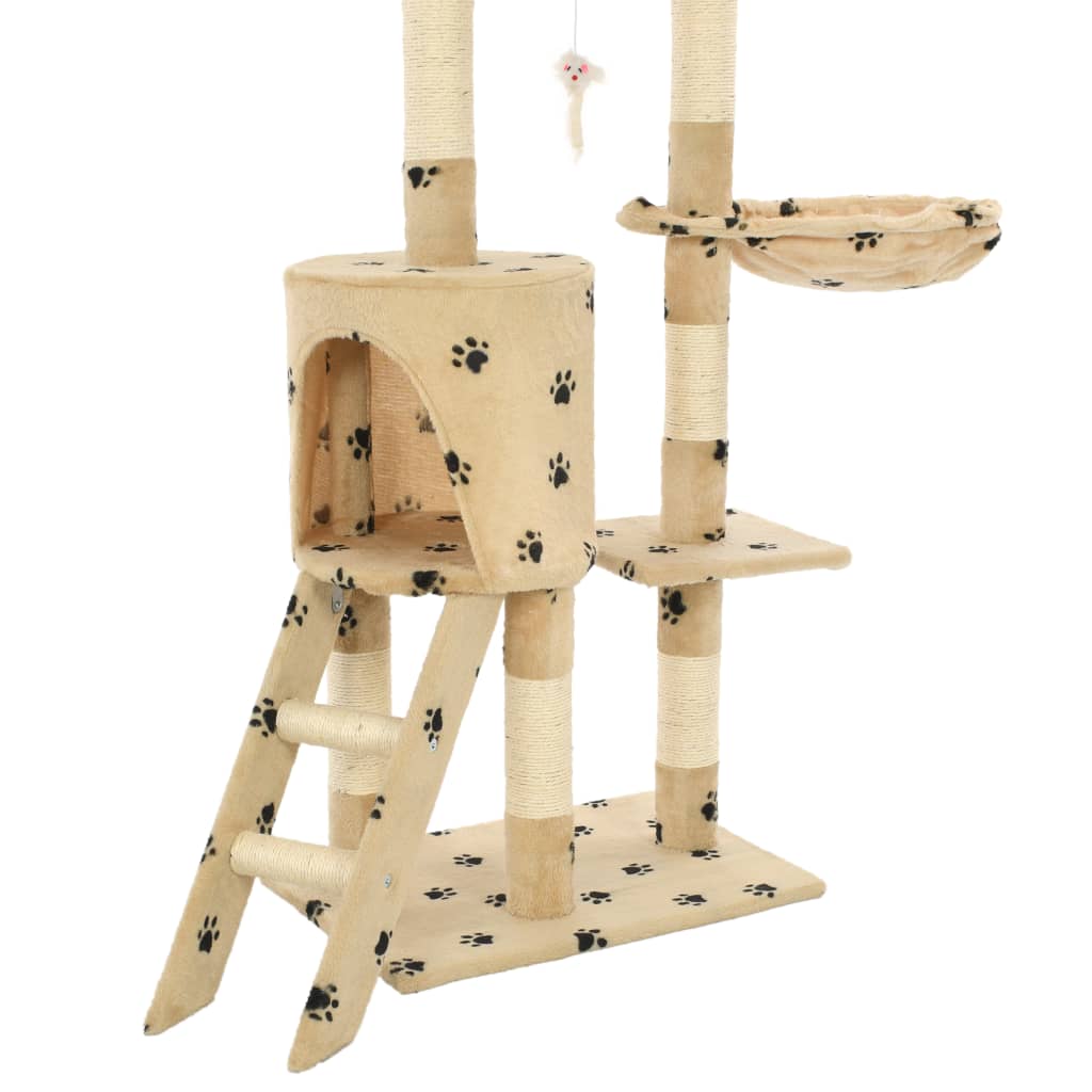 Katzen-Kratzbaum mit Sisal-Säulen 138 cm Grau