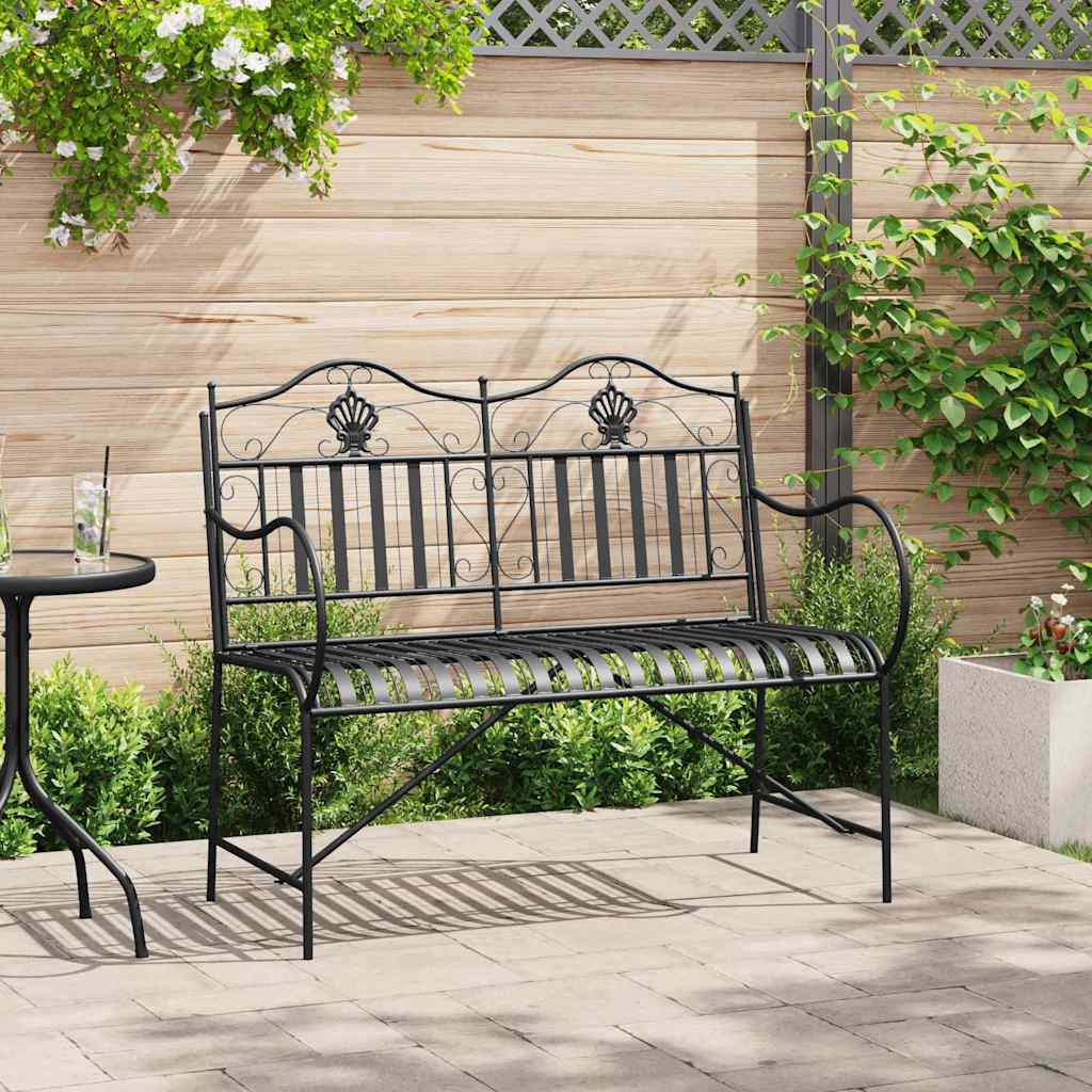 Gartenbank Antik Weiß 103,5 x 59 x 89 cm Stahl