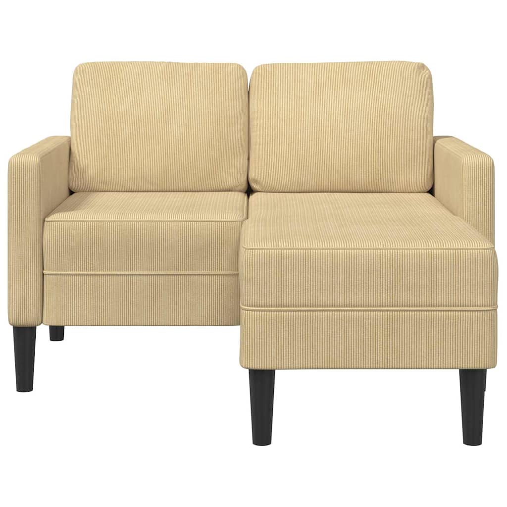 2-Sitzer-Sofa mit Chaiselongue L-Form Hellgrau 125 cm Leinen