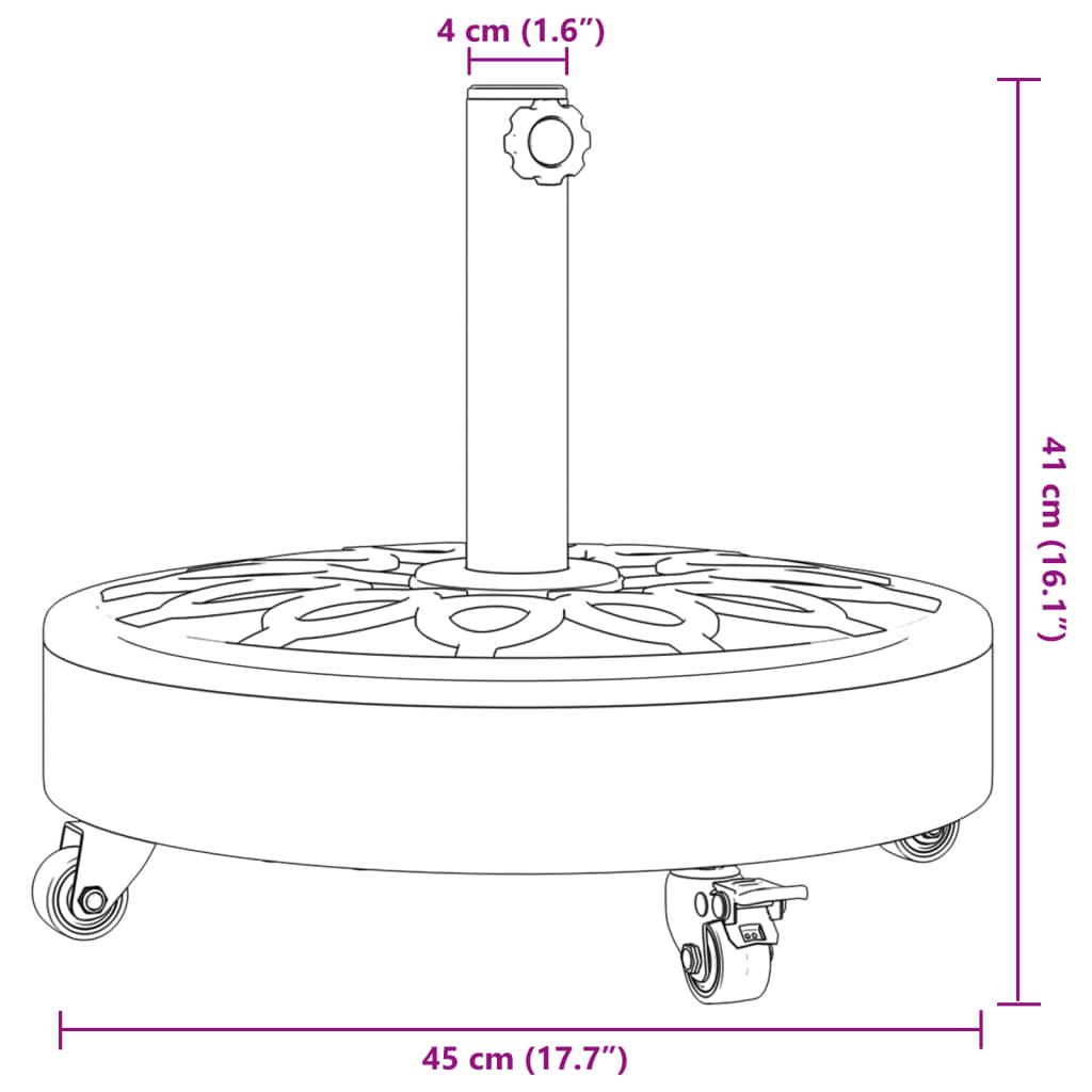 Sonnenschirmständer für Ø38/48 mm Mast 12 kg Rund